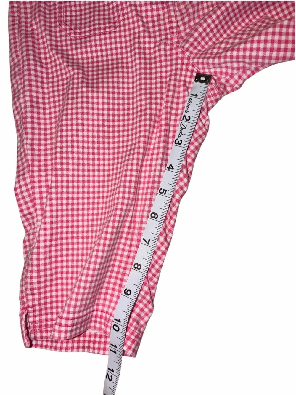 Vintage Y2K The Children's Place Hot Pink Gingham Capri Pant 6X 7 Cottagecore